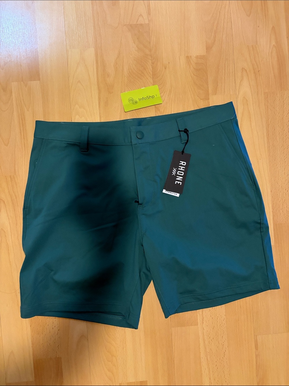 RHONE Men's Teal-Green Athletic Performance Shorts